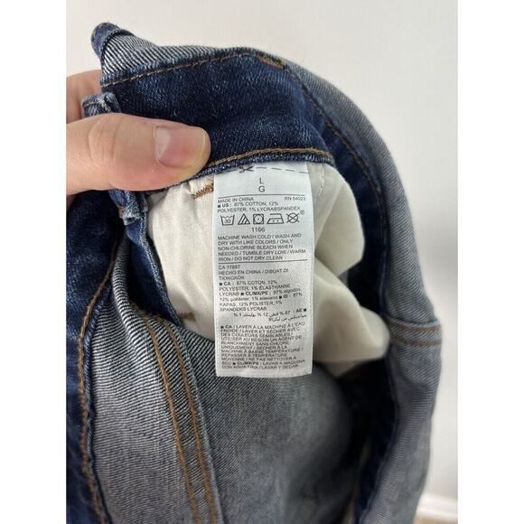 Old Navy Overall Shorts Denim Jean Size Large Cotton Stretch 768584 Women’s - Picture 4 of 5